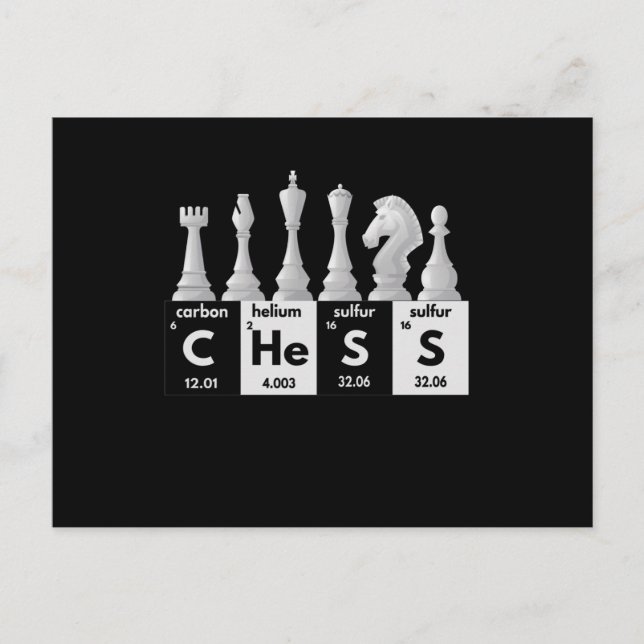 Funny Chess Player Game Board Periodic Table Gift Postkarte (Vorderseite)