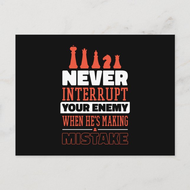 Funny Chess Quote Schachspieler Postkarte (Vorderseite)