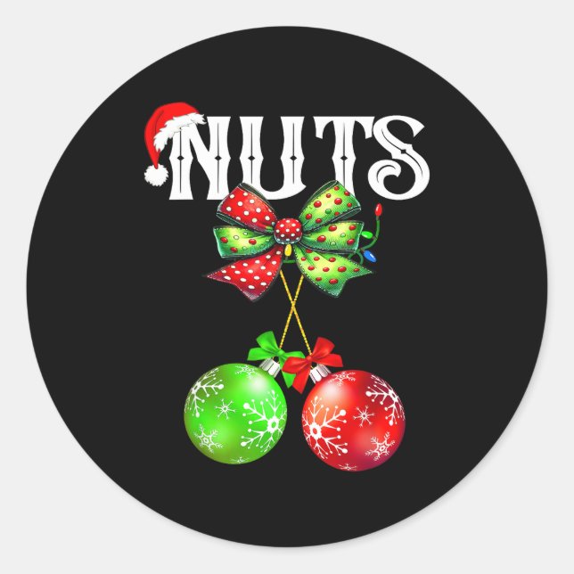 Funny Chest Nuts Chestnuts Matching Family Christm Runder Aufkleber (Vorderseite)