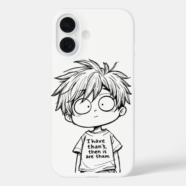 Funny Chibi Anime Boy iPhone / iPad case (Rückseite)