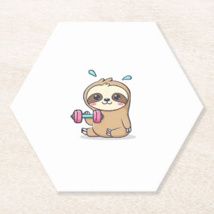 Funny Chibi Sloth Workout Niedlich Kawaii Gym Cart Untersetzer