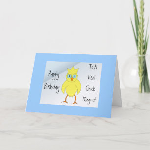 Funny Chick Birthday Message Karte