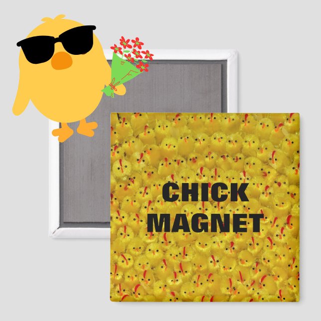 Funny CHICK MAGNET Gelbe Osterchicks 2" Magnet (A cute novelty gift for the chick magnet in your life!)