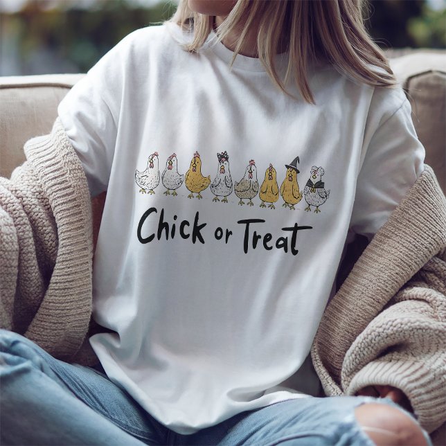 Funny Chick oder Leckerei Halloween T - Shirt (Von Creator hochgeladen)