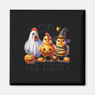 Funny Chick or Leckerei Spooky Halloween Hühnerpum Magnet