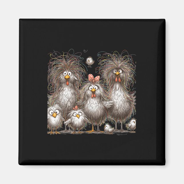 Funny Chicken Art Eagerlys Magnet (Vorne)
