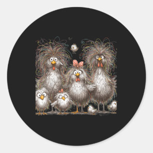 Funny Chicken Art Eagerlys Runder Aufkleber
