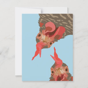 Funny Chicken Auf den Kopf Postkarte