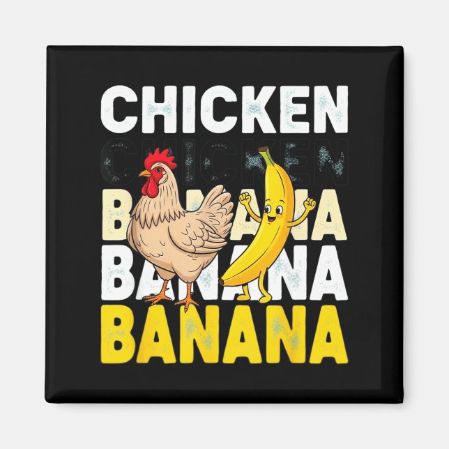 Funny Chicken Banana Dance Meme For Kids &amp; Adu Magnet (Vorne)