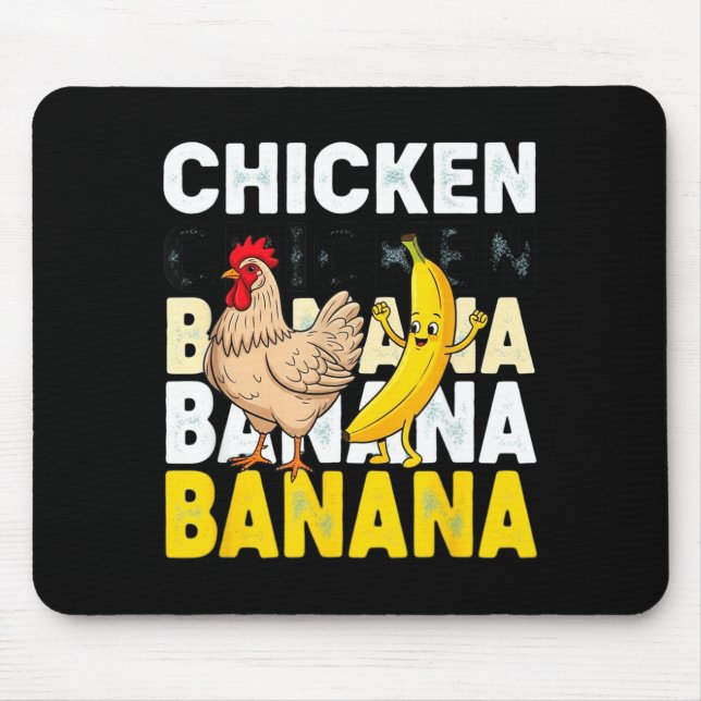 Funny Chicken Banana Dance Meme For Kids &amp; Adu Mousepad (Vorne)