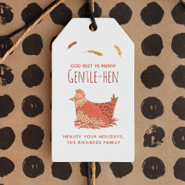 Funny Chicken Christmas Geschenkanhänger