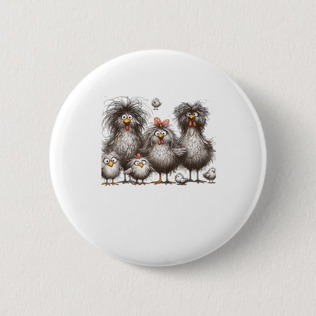Funny Chicken Classic Retro Style Button (Vorderseite)