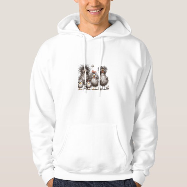 Funny Chicken Classic Retro Style Hoodie (Vorderseite)