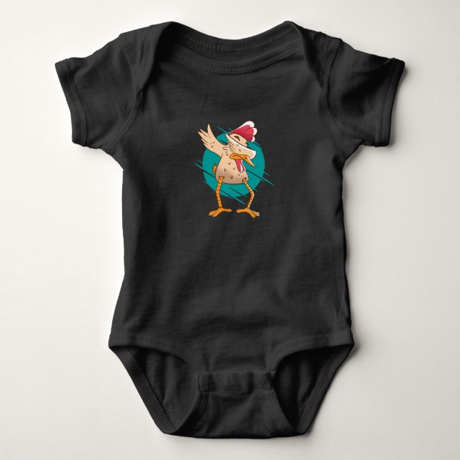 Funny Chicken Dance Baby Strampler (Vorderseite)
