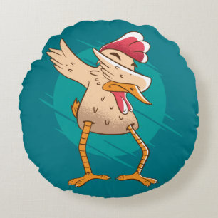 Funny Chicken Dance Rundes Kissen