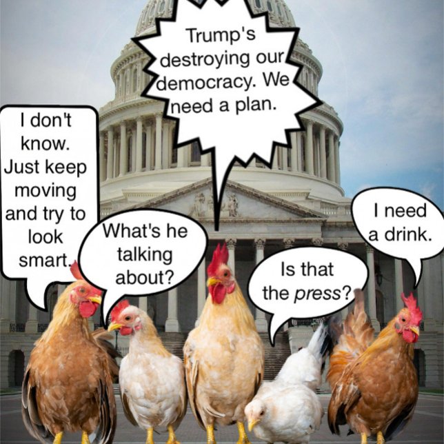 Funny Chicken Democrats Political Humor T-Shirt (Von Creator hochgeladen)