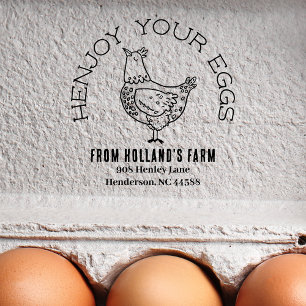 Funny Chicken Egg Business Return Address Hen Gummistempel