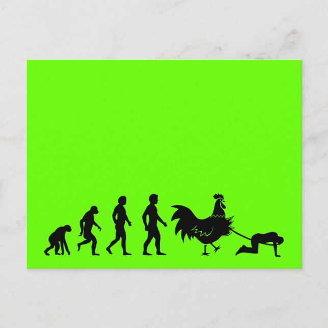 Funny Chicken Evolution Postkarte (Vorderseite)
