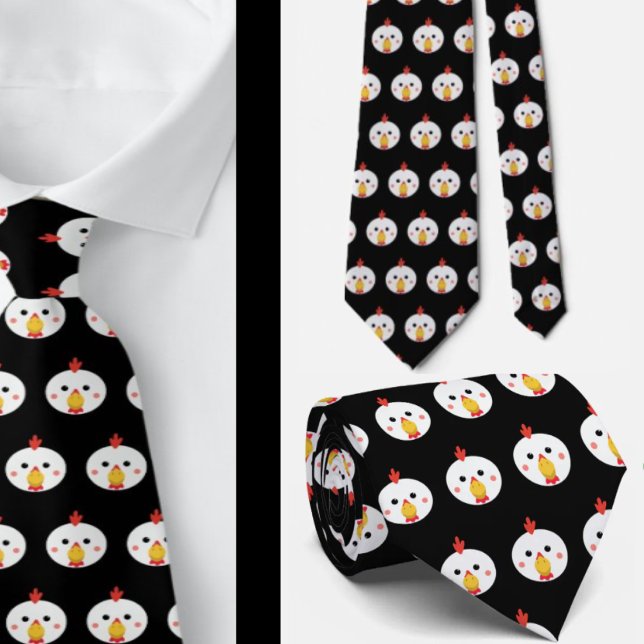 Funny Chicken Faces Gag Geschenk Neck Tie Necktie Krawatte (Von Creator hochgeladen)