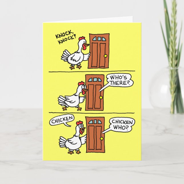 Funny Chicken Feel Better Balg Joke Karte (Vorderseite)