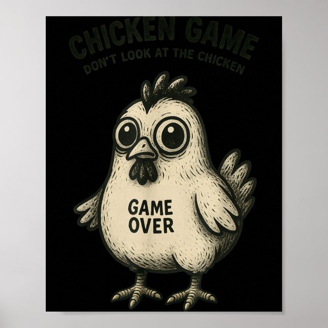 Funny Chicken Game Graphic Tee Men Women Teens Boy Poster (Vorne)