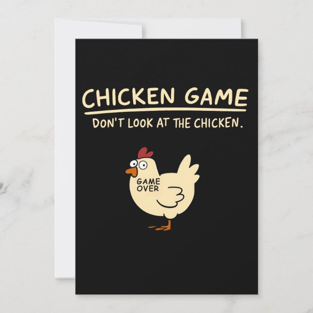 Funny Chicken Game T-Shirt | Schauen Sie sich das  Einladung (Vorderseite)