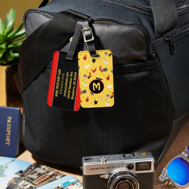 Funny Chicken Gepäckanhänger (Vorderseite & Rückseite)