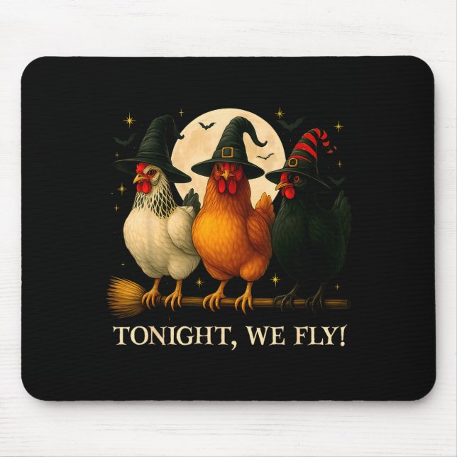 Funny Chicken Halloween Costume Tonight We Fly Sok Mousepad (Vorne)