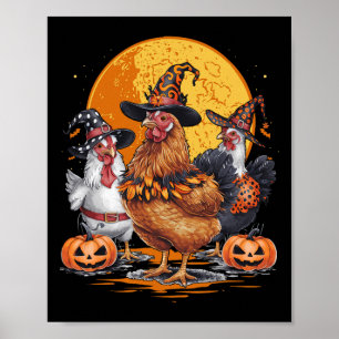 Funny Chicken Halloween Kostüm Spooky Season Chic Poster
