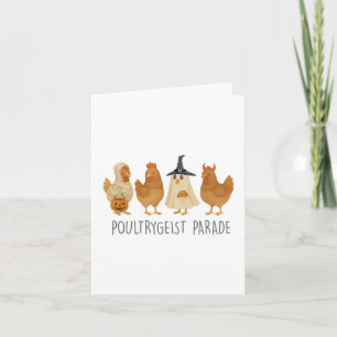 Funny Chicken Halloween, Spooky Chicken Poultrygei Karte