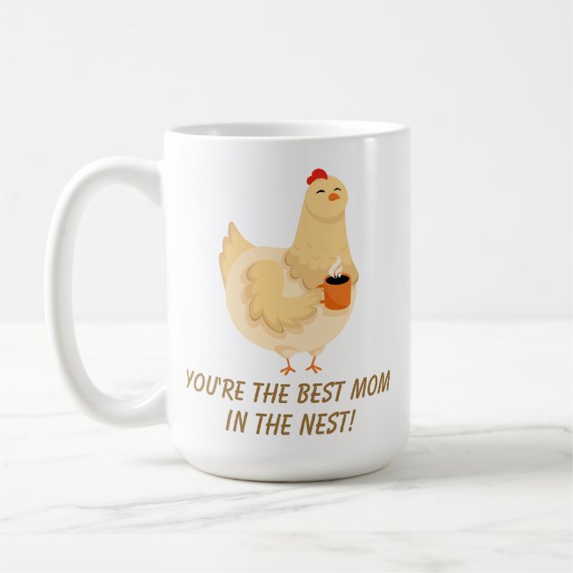 Funny Chicken Hen Mama Spaß alberner Gruß Kaffeetasse (Links)