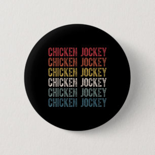 Funny Chicken Jockey Stack Repeat Schriftart Fun G Button