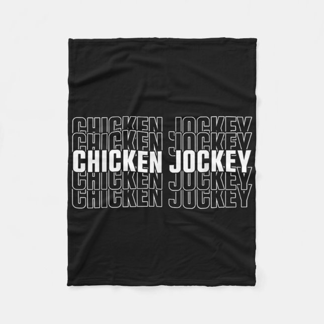 Funny Chicken Jockey Stack Repeat Schriftart Fun G Fleecedecke (Vorderseite)