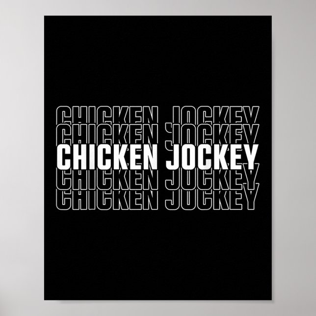 Funny Chicken Jockey Stack Repeat Schriftart Fun G Poster (Vorne)
