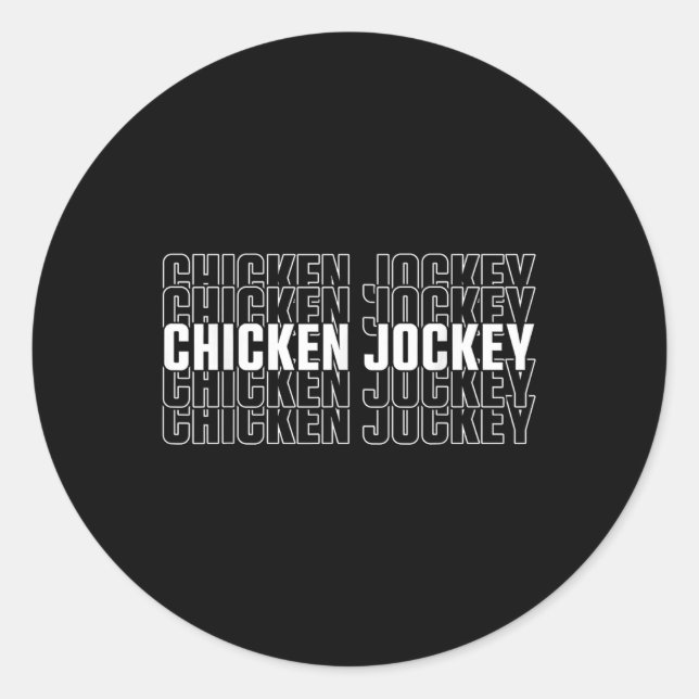 Funny Chicken Jockey Stack Repeat Schriftart Fun G Runder Aufkleber (Vorderseite)