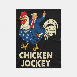 Funny Chicken Jockey Trump Meme für Männer Frauen Fleecedecke