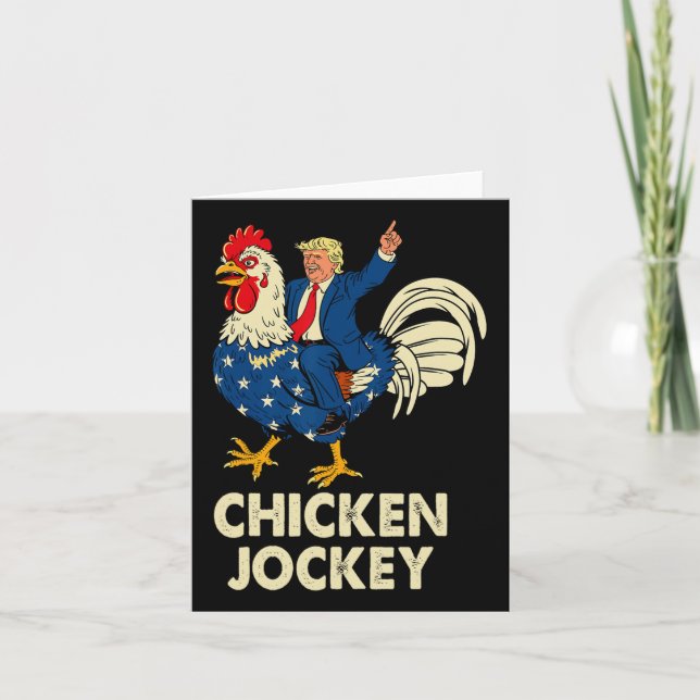 Funny Chicken Jockey Trump Meme für Männer Frauen Karte (Vorderseite)