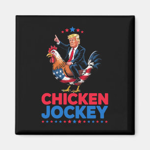Funny Chicken Jockey Trump Meme Magnet
