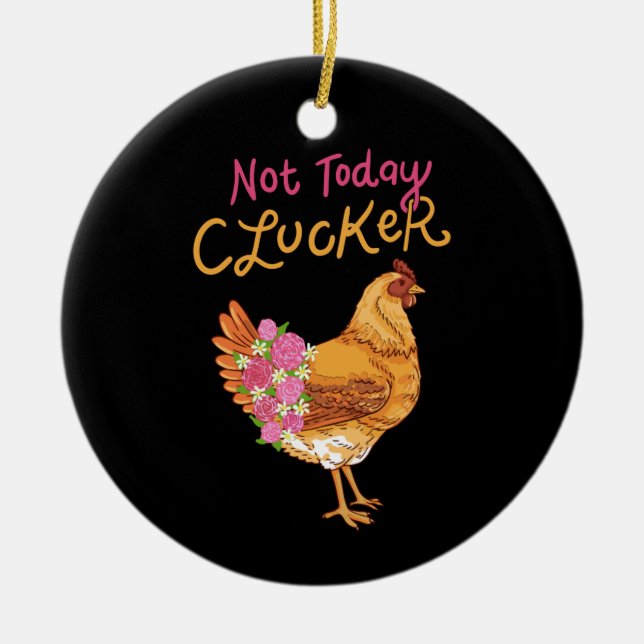 Funny Chicken Keramik Ornament (Vorne)