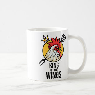 Funny Chicken King Wings Fans Grillen Drumstick Ge Kaffeetasse