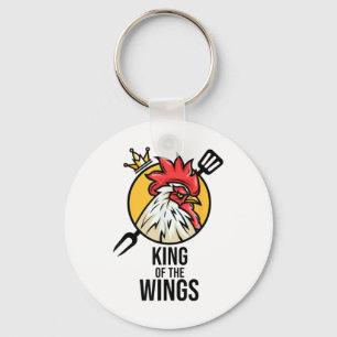 Funny Chicken King Wings Fans Grillen Drumstick Ge Schlüsselanhänger