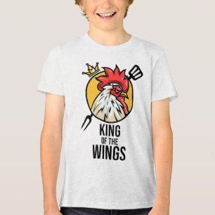 Funny Chicken King Wings Fans Grillen Drumstick Ge Tri-Blend Shirt