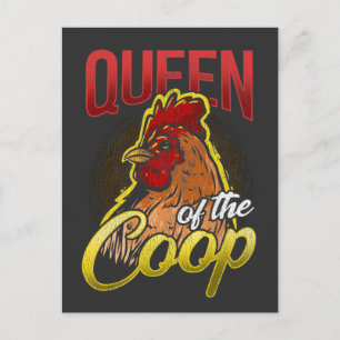 Funny Chicken Lady Animal Hen Farm Postkarte
