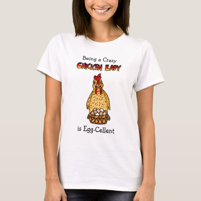 Funny Chicken Lady Spaß T - Shirt (Vorderseite)