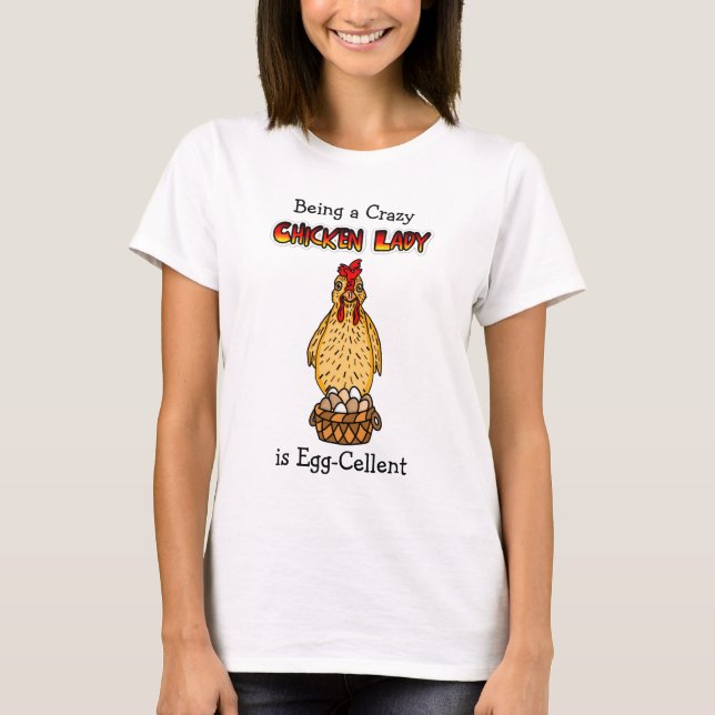 Funny Chicken Lady Spaß T-Shirt (Vorderseite)