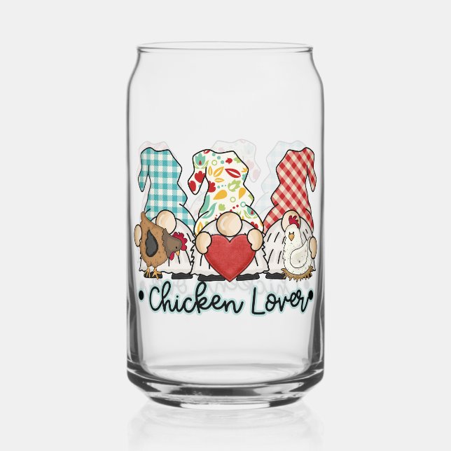 Funny Chicken Lover gnomes Dosenglas (Vorderseite)