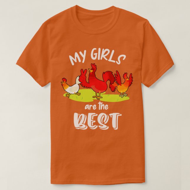 Funny Chicken Lover My Girls Geflügel Spaß T-Shirt (Design vorne)