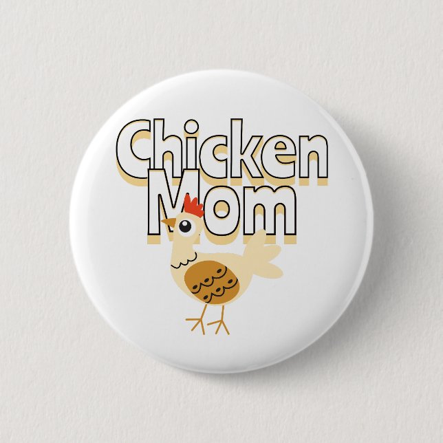 Funny Chicken Mama Button (Vorderseite)