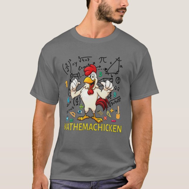 Funny Chicken Mathemachicken für Mathe Liebhaber U T-Shirt (Vorderseite)
