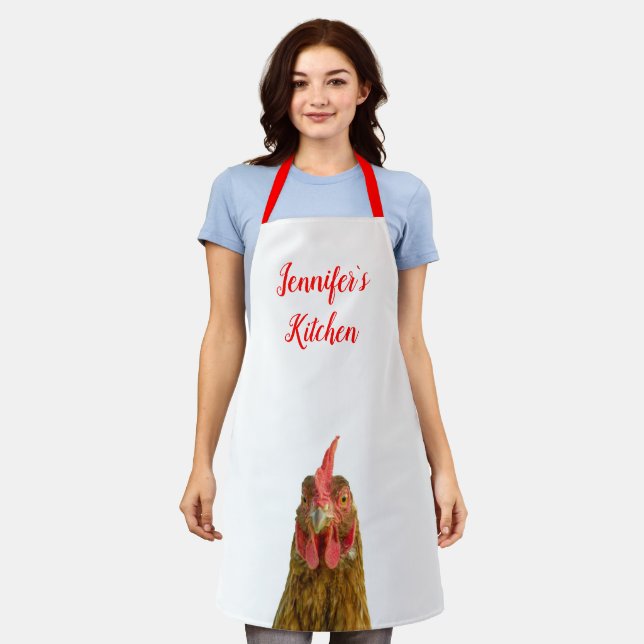 Funny Chicken Name All-Over Print Schürze (Getragen)